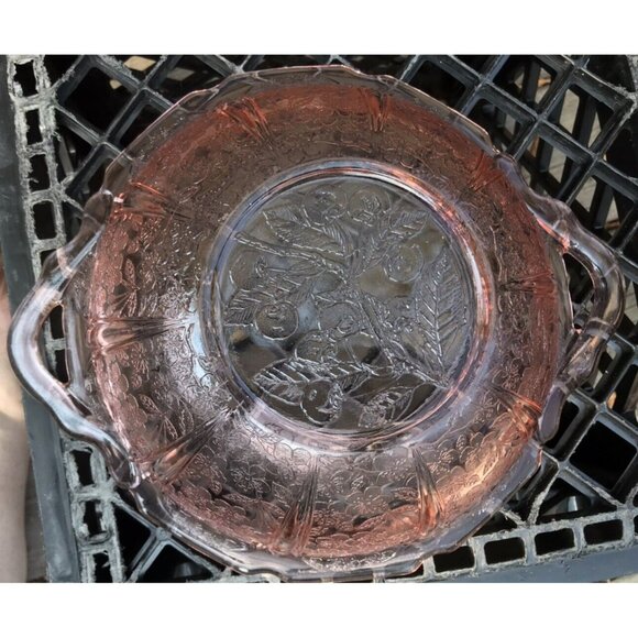 VINTAGE Jeannette CHERRY BLOSSOM PINK - 2 HANDLE BOWL - Picture 8 of 8